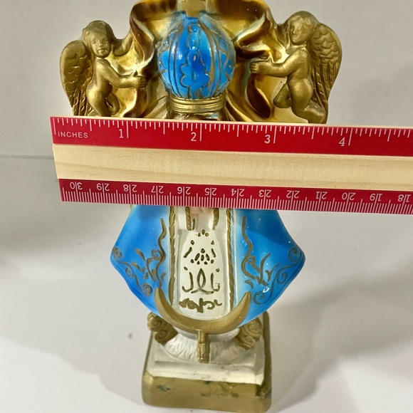 VTG Statue Our Lady of San Juan de los Lagos Chalkware Hand Painted Italy 7.5” - Picture 4 of 11